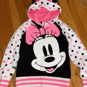 SOLD. Disney Minnie Mouse Pink and Black Kids Hoodie